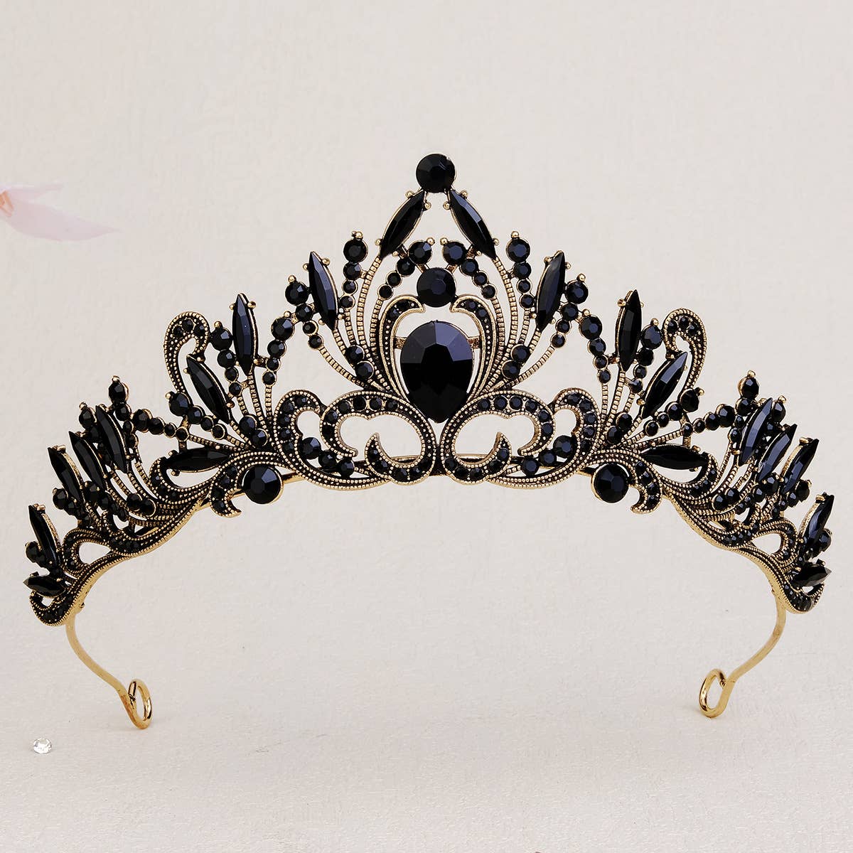 Tourtiwi - Wholesale Tiara - Women's - Obsidian Tiara Rhinestone Alloy Headdress Black Crown16
