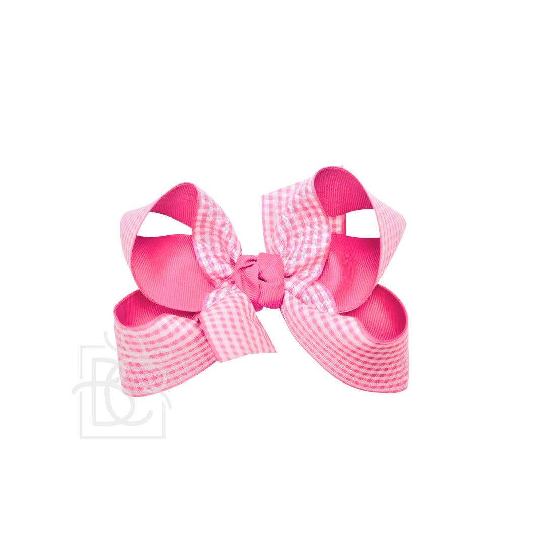 Beyond Creations, LLC - Vente Nœud pour cheveux – enfant - Nœud superposé en vichy et gros-grain sur pince17