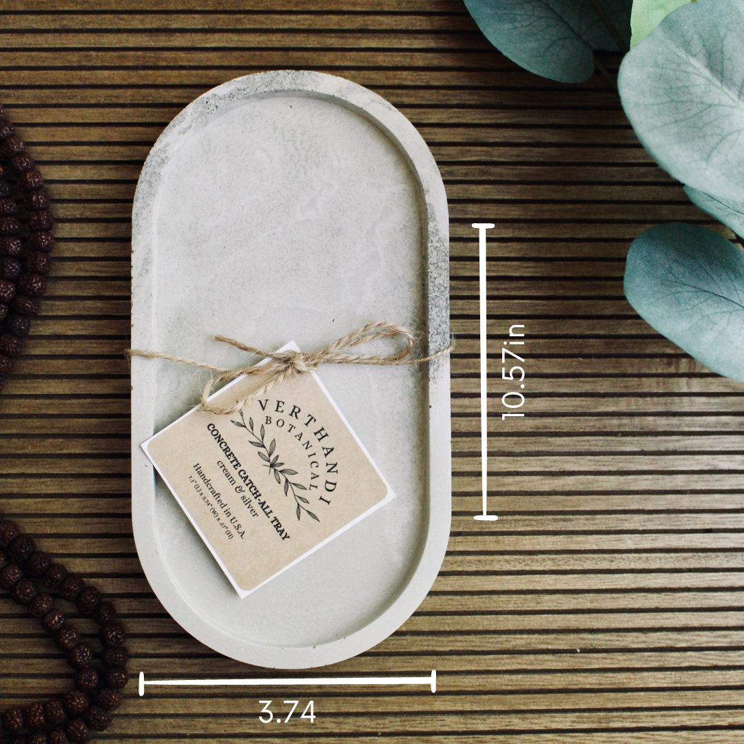 Verthandi Botanical - Wholesale Decorative Tray - CONCRETE OVAL TRAY5