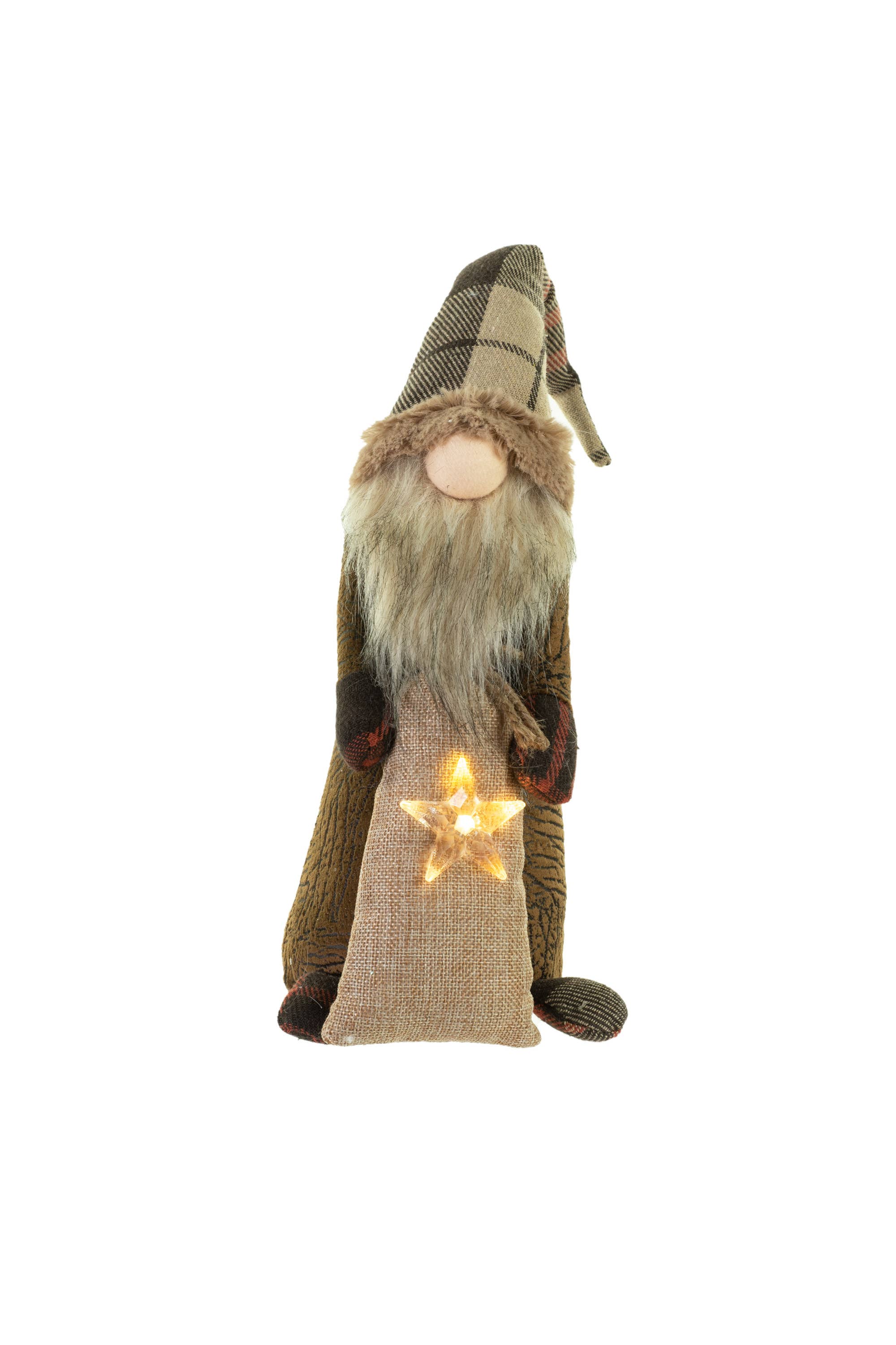 Starlight Collection - Vente Décoration de Noël - Gnome mince marron/beige avec sac0