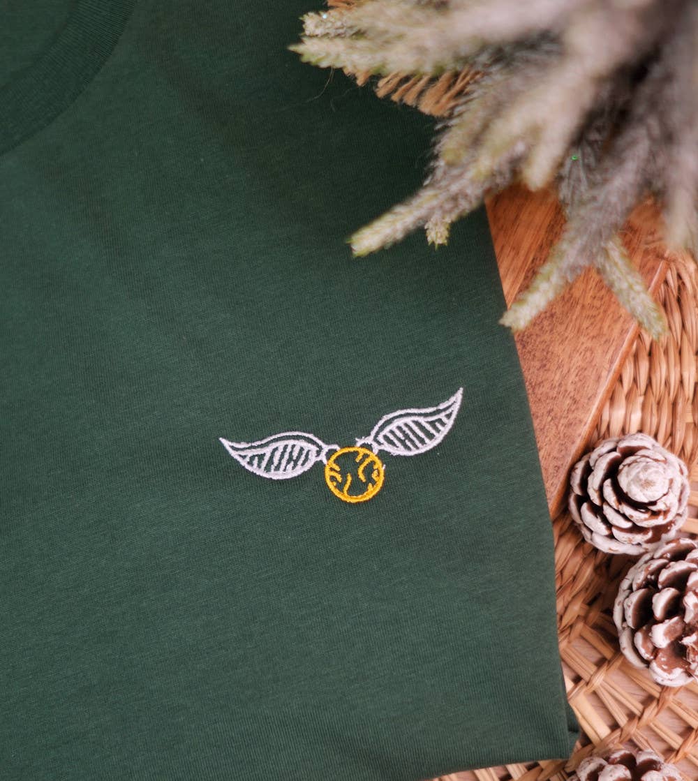 Green Embroidered T-shirt - Vif D'or for wholesale on Faire