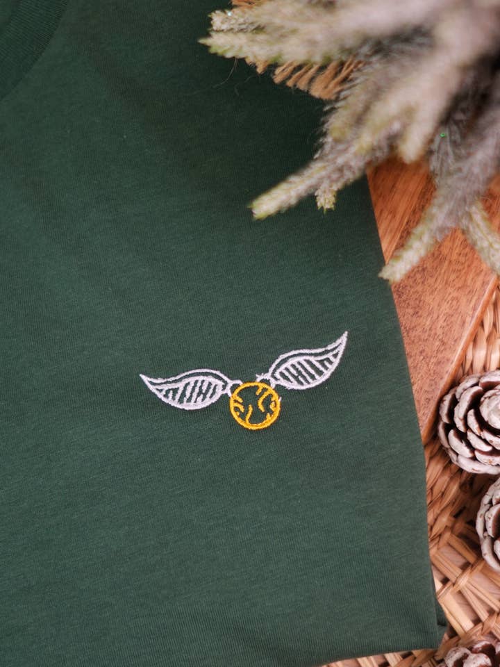 Green Embroidered T-shirt - Vif D'or for wholesale on Faire0