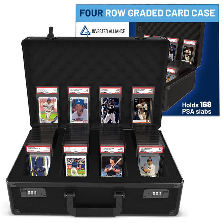 Invested Alliance LLC - Wholesale Storage Bin - Premium 4 Row Graded Card Case - Black