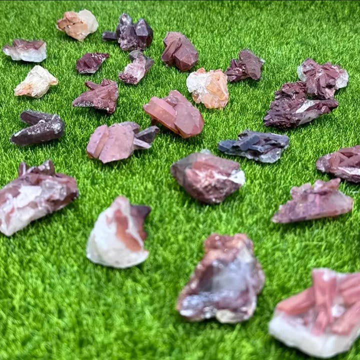 Crystal Deal - Wholesale Spiritual Stone/Crystal - Red Hematite Quartz Crystal Clusters 1.2-2" from Morocco1