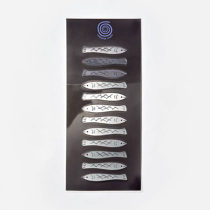 Sardine Fish Silverfolie klistermärke för wholesale av WINONA IRENE