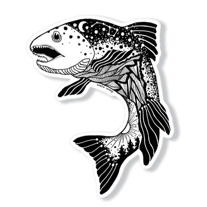 Sticker zalm voor wholesale door Mountain Mornings