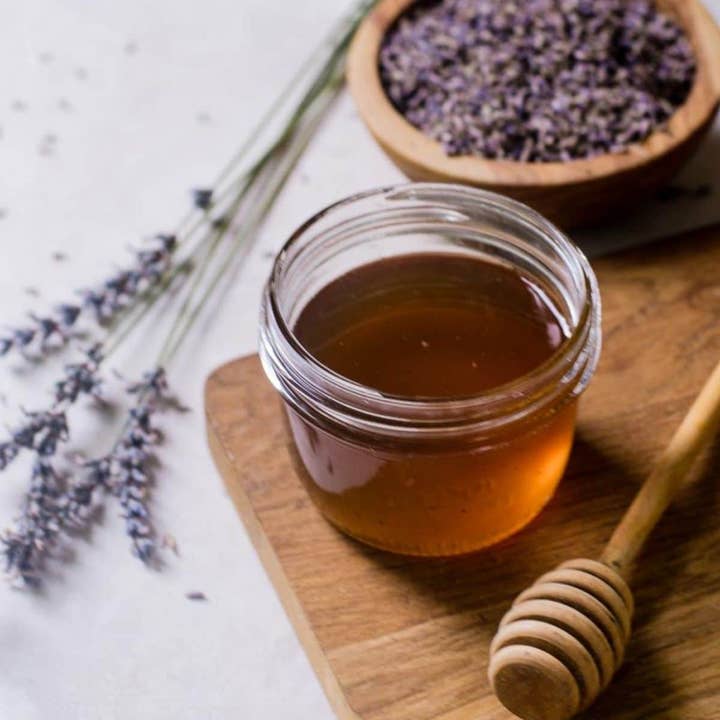 Gourmet Food Solutions, Inc. - Wholesale Honey - Lavender Honey, Maison Peltier 8oz glass jar