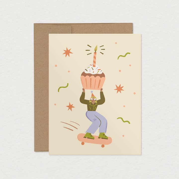 Mimosa Design - Wholesale Birthday Card - Cupcake on Wheels Greeting Card - Birthday Card2