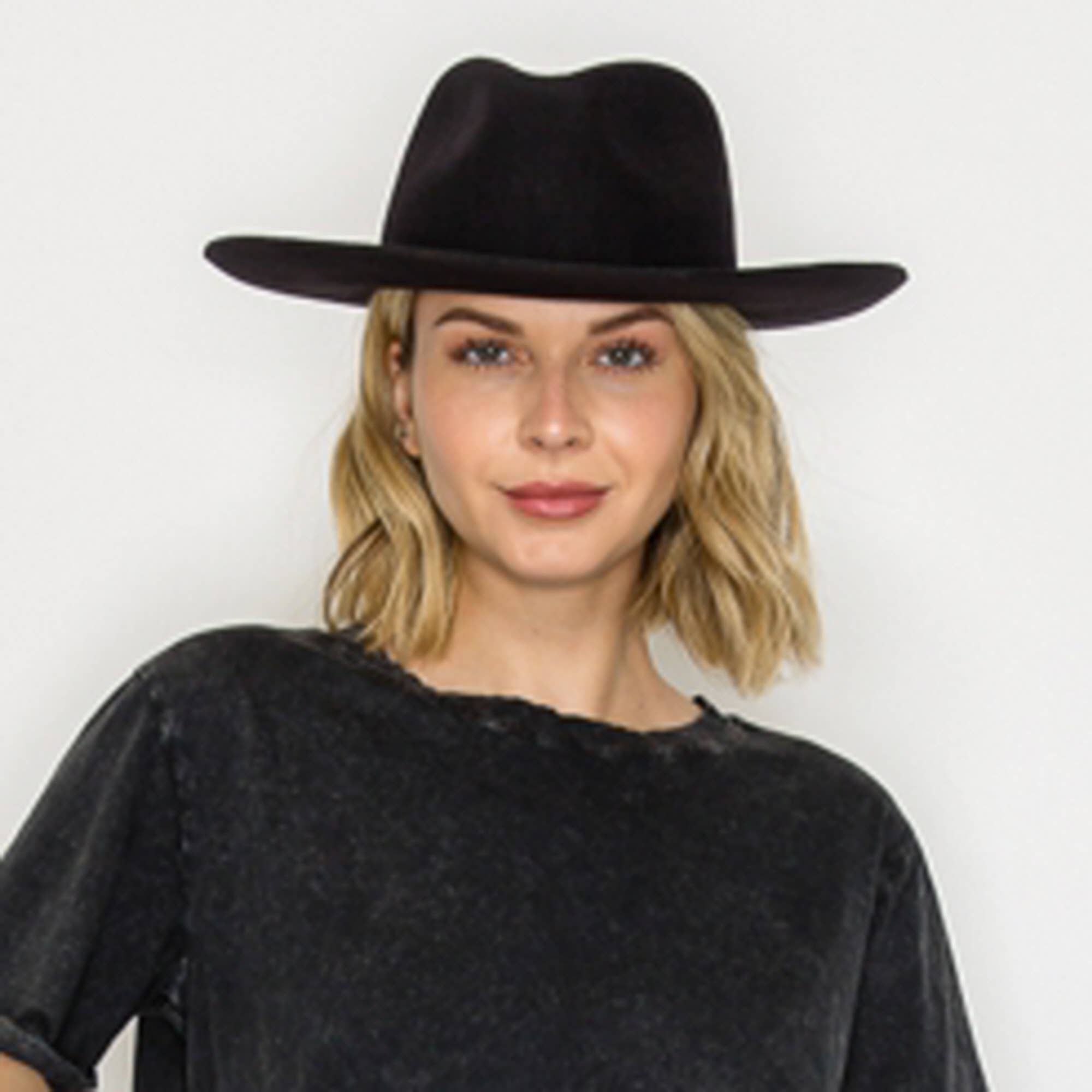 Queens INC - Wholesale Fedora - Women's - Stiff Short  Brim Rancher in  Suede Hat23