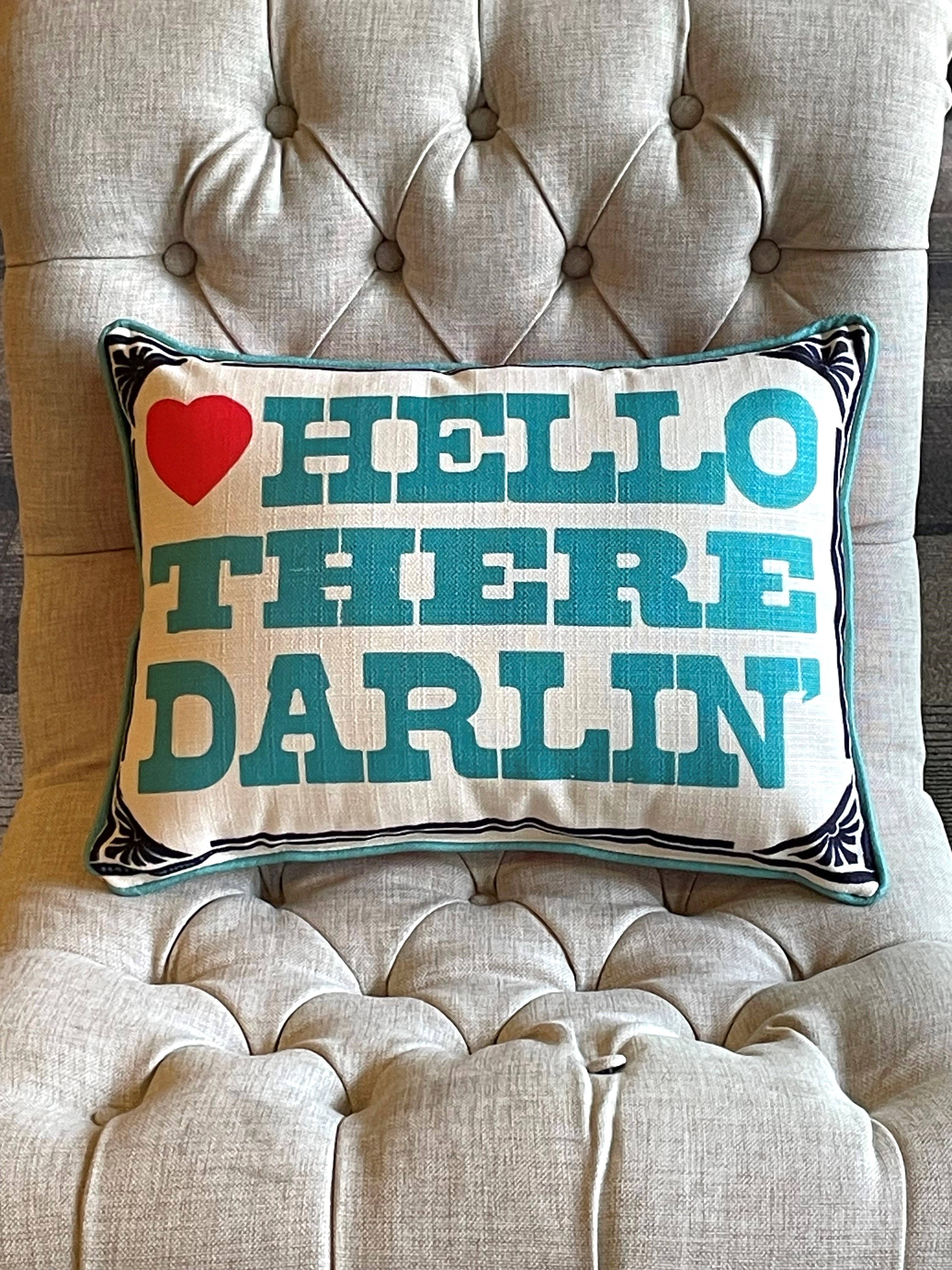 Hatch Show Print - Wholesale Throw/Decorative Pillow - Hello There Darlin' Hearts Pillow2