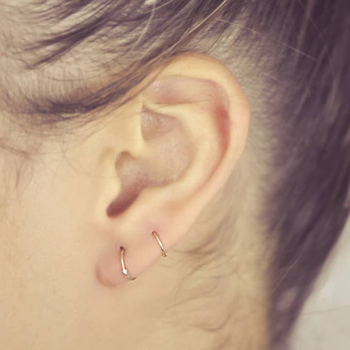 Ofina Jewelry - Wholesale Huggie Earrings - 10k Solid Gold Thin Huggie12