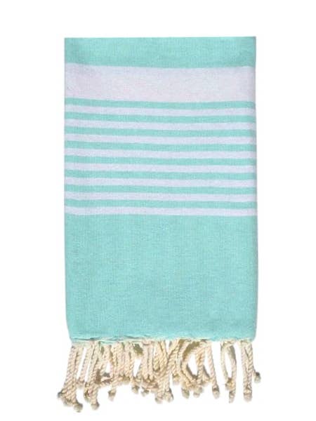 SoBeach - Wholesale Swim Cover Up - Women's - Fouta Paul water green, Beach Towel recycled cotton 200x100cm