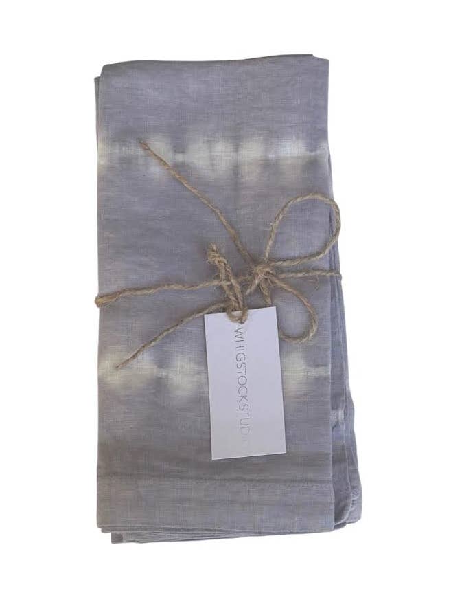 Lavender Gray Line Linen Napkin Set for wholesale by Whigstock Studio