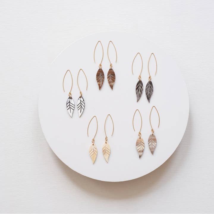 MAADILI COLLECTIVE - Wholesale Dangle Earrings - Small Dangling Leaf Earrings1