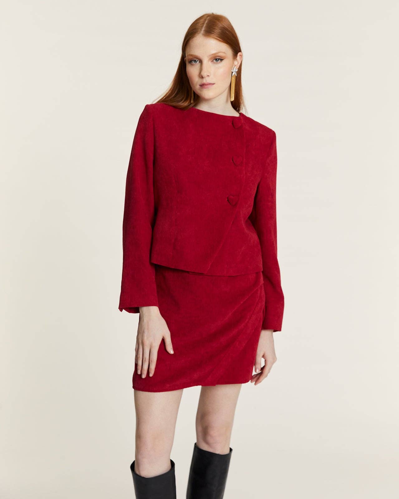 Pepaloves – wholesale Jacket – Women's – CHAQUETA CORTA DE PANA ROJA2