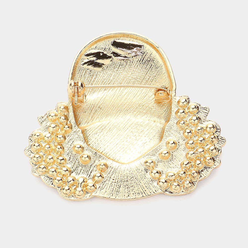 Sensibling Corp. - Wholesale Brooch - Enamel Queen Hat Afro Woman Pin Brooch1