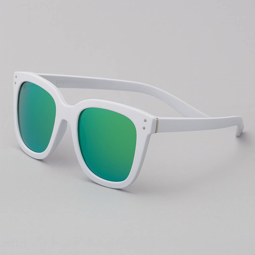 NHP International - Wholesale Sunglasses - Women's - White 'Distressed' sunglasses with mirror lenses 2212-081