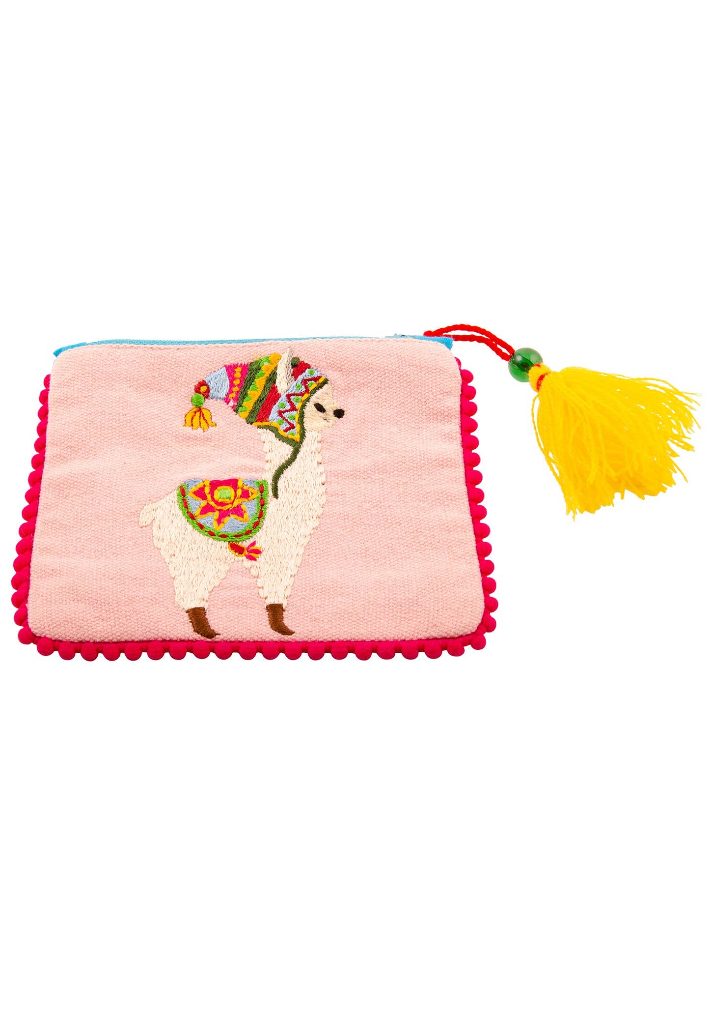 Namaste – wholesale Coin purse – Unisex – Zip Purse With Embroidered Llama Designs1