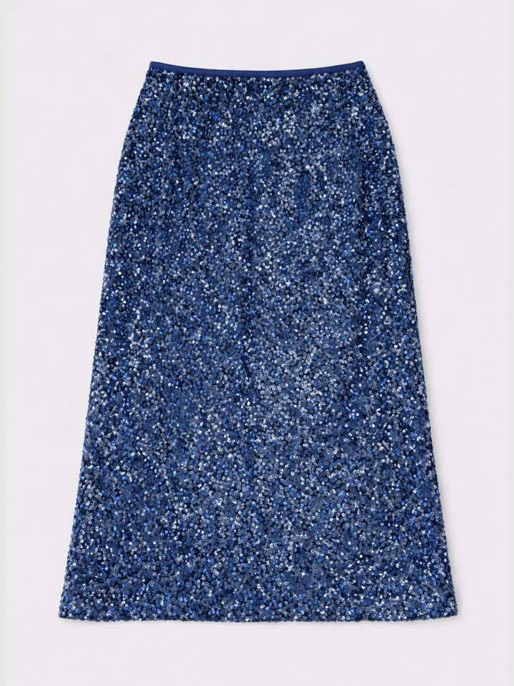 SAIA MIDI JURYFALA índigo por atacado de An'ge