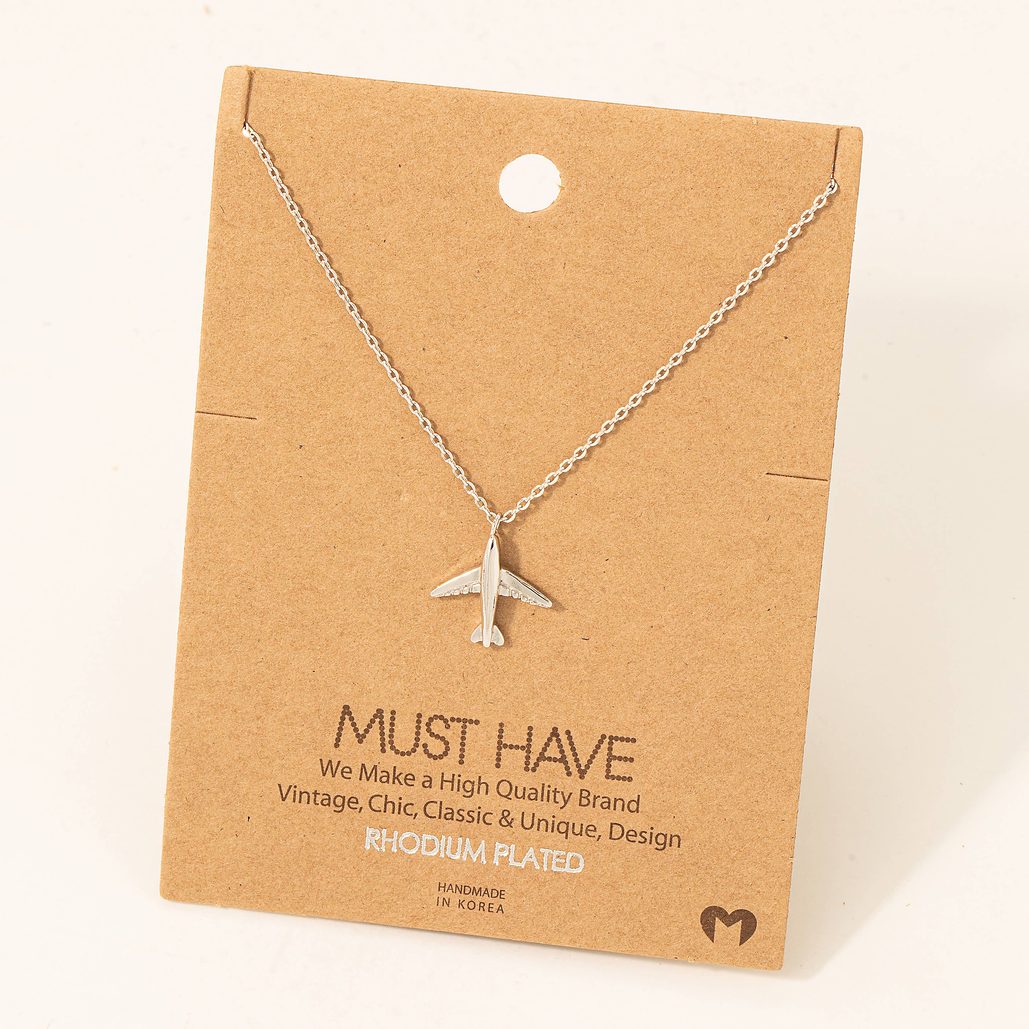 Fame Accessories - Vendita all'ingrosso Collana con ciondolo/pendaglio - Collana con ciondolo aereo placcato oro4