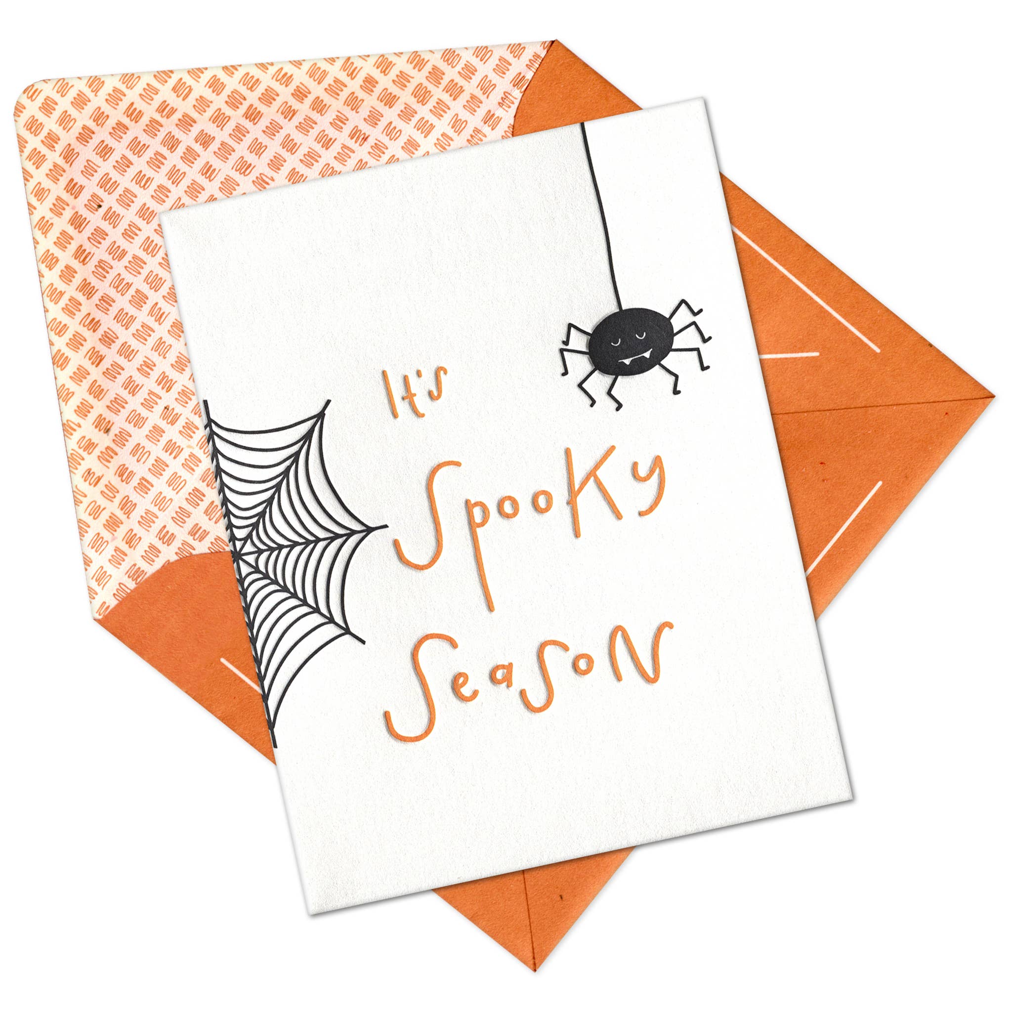 INK MEETS PAPER - Wholesale Halloween Card - Spooky Season Halloween Letterpress Card with Spider3