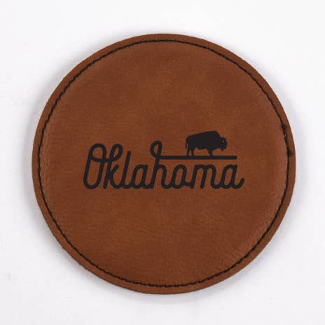 Oklahoma PU Leather Coasters for wholesale by Classic State