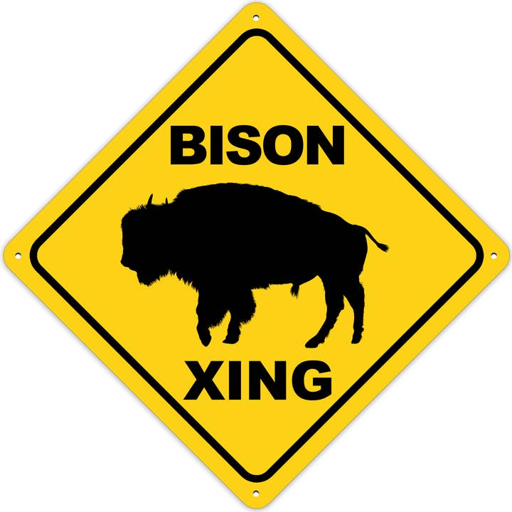 Wi-Wear - Wholesale Sign - Bison Crossing Sign Aluminum Indoor/Outdoor Sign