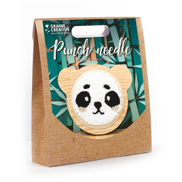 Graine Créative - Wholesale DIY Craft Kit - Kids - PANDA PUNCH NEEDLE KIT Ø 150 mm0