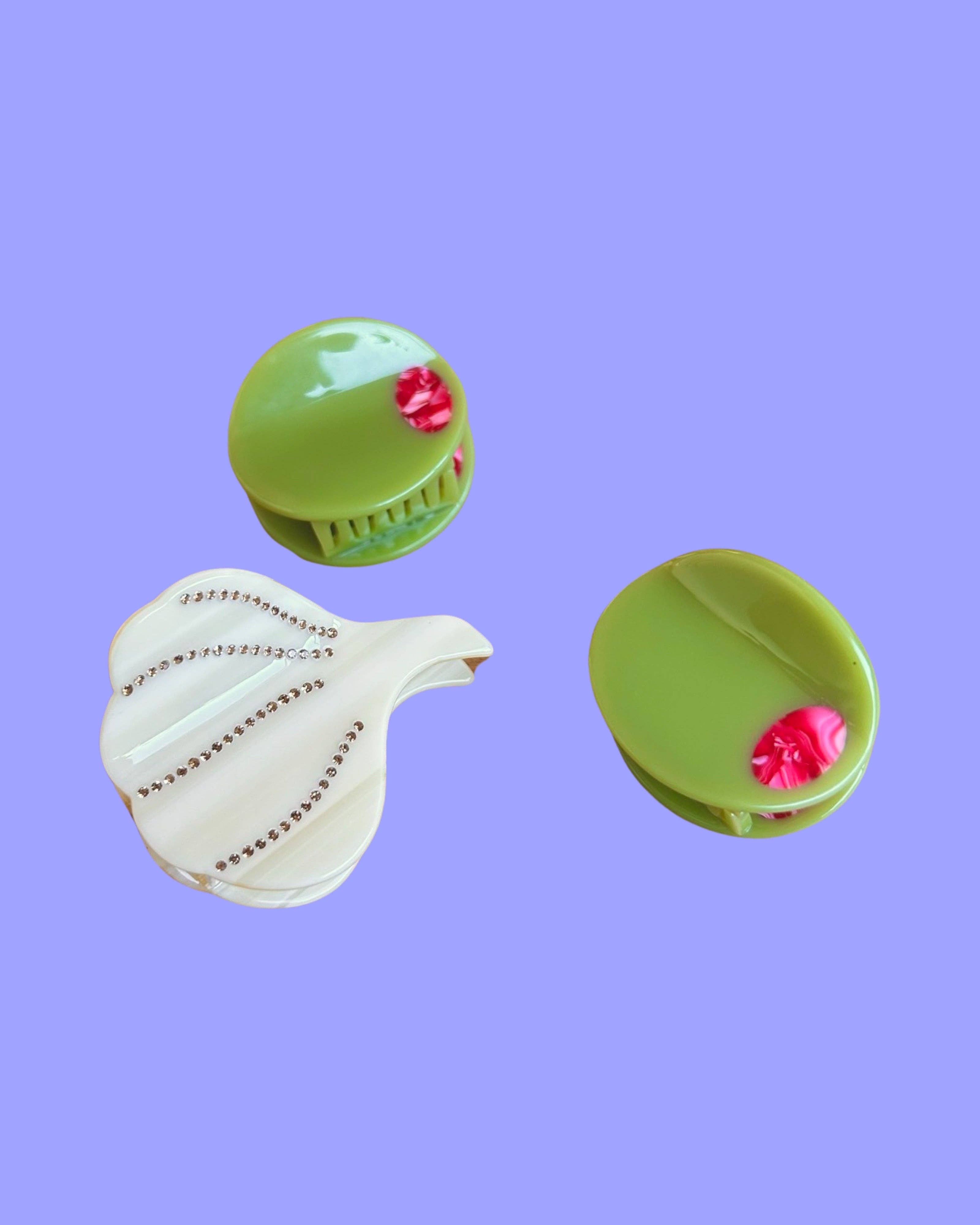 The Peach Fuzz - Wholesale Hair Accessories Set - Women's - Stuffed Olive Mini Hair Claw9