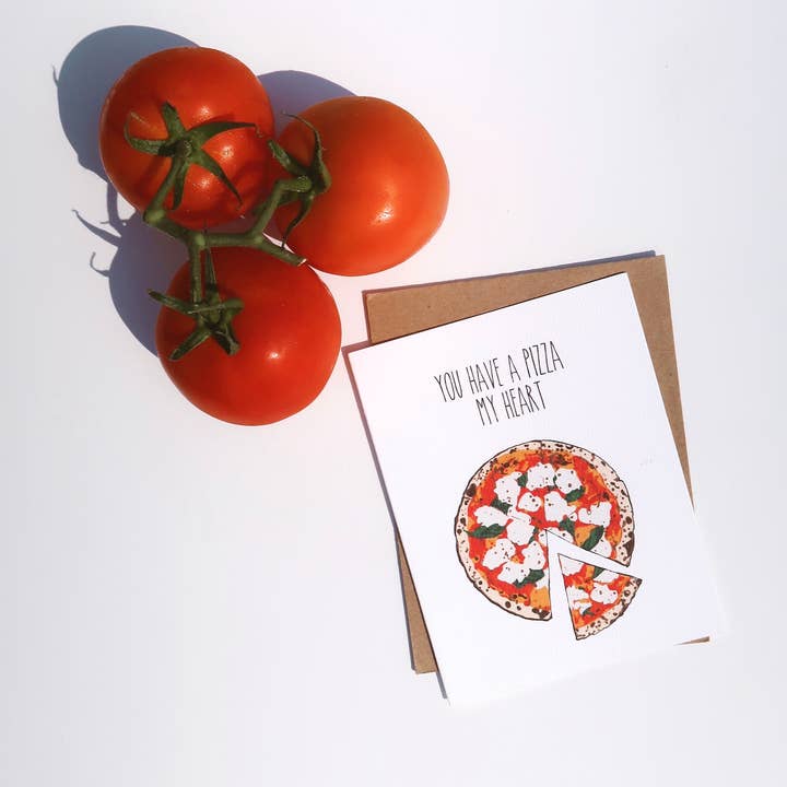 Noted By Copine - Wholesale Love Card - Pizza My Heart Everyday Greeting Card3