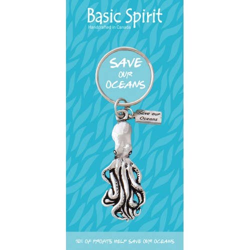 Basic Spirit - Wholesale Keychain - Unisex - Octopus Save Our Oceans Keychain