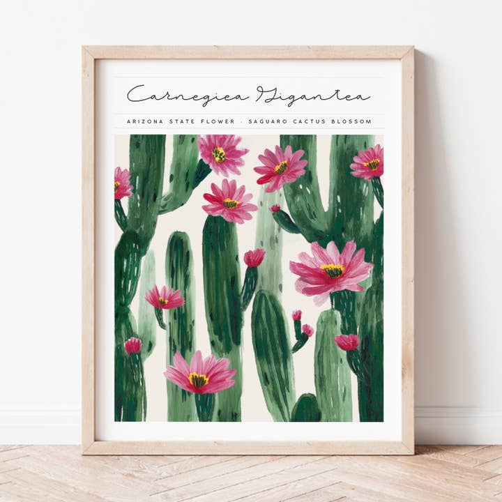 Arizona State Flower Art for wholesale by Backstory Map Co.