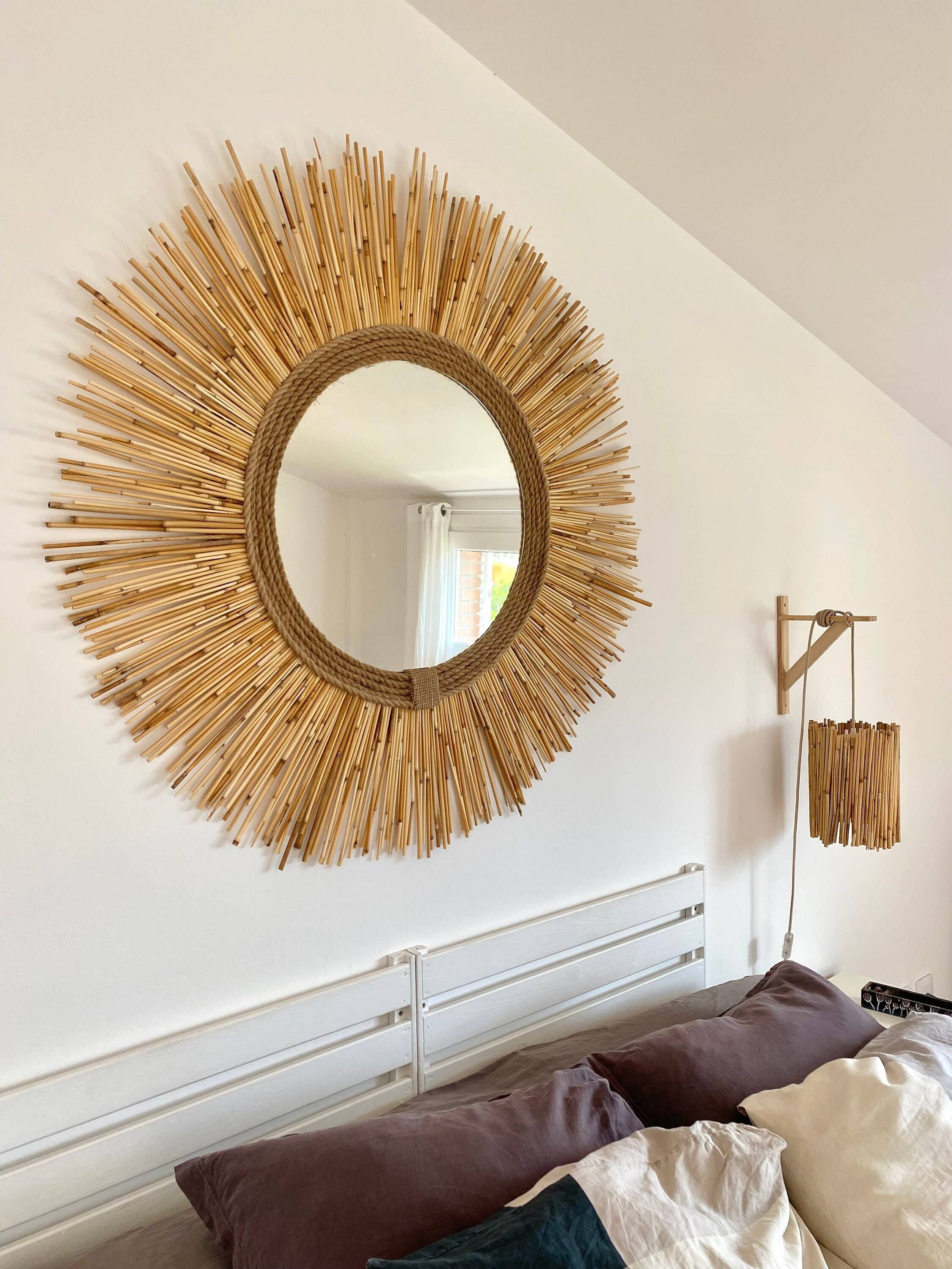 Geometrik Design - Wholesale Wall Stone - Decorative Bamboo Wall Mirror1