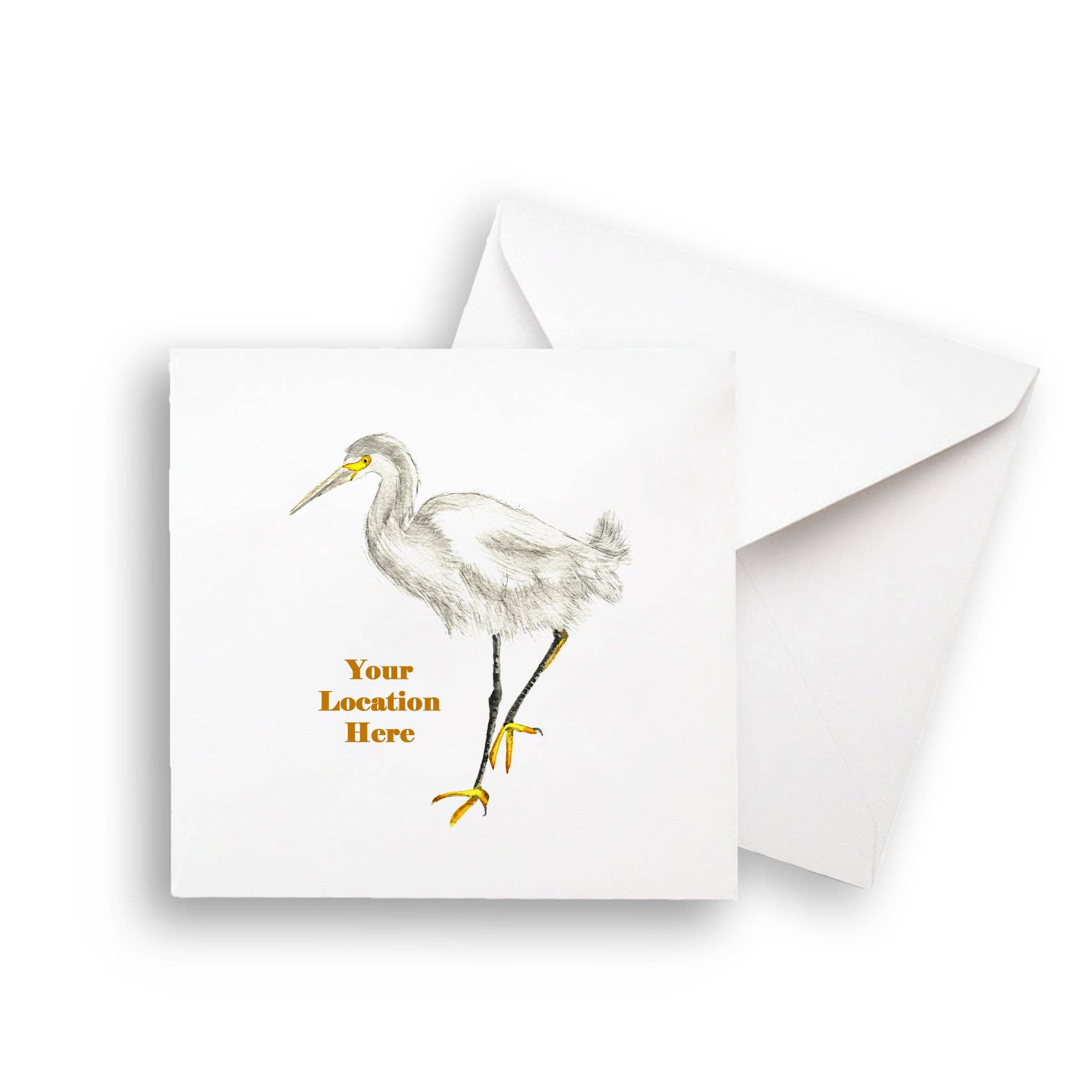 French Graffiti - Wholesale Tea Towel - Egret with Location5