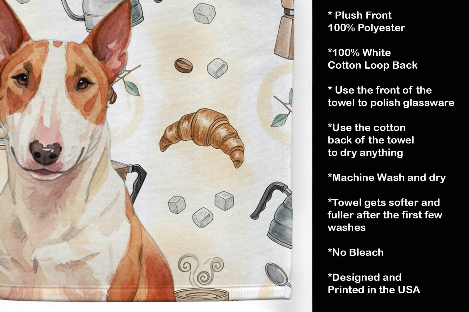Caroline's Treasures - Wholesale Hand Towel - Red and White Bull Terrier Coffee Bar Towel WDK73512