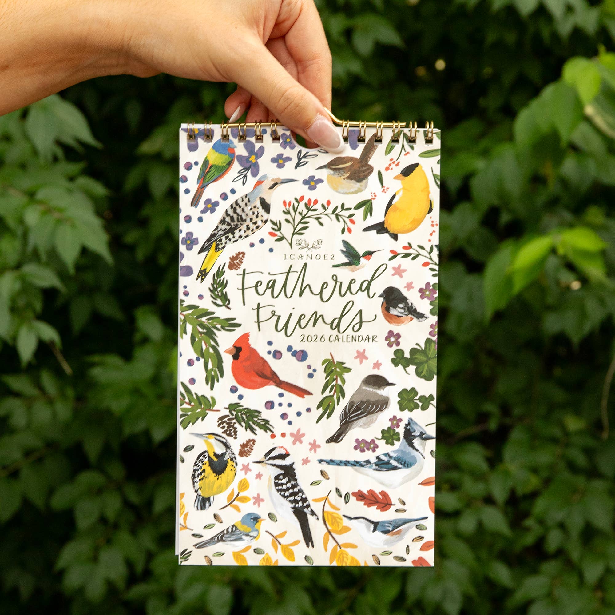 1canoe2 | One Canoe Two Paper Co. - Wholesale Calendar - 2026 Feathered Friends Birds Petite Wall Calendar