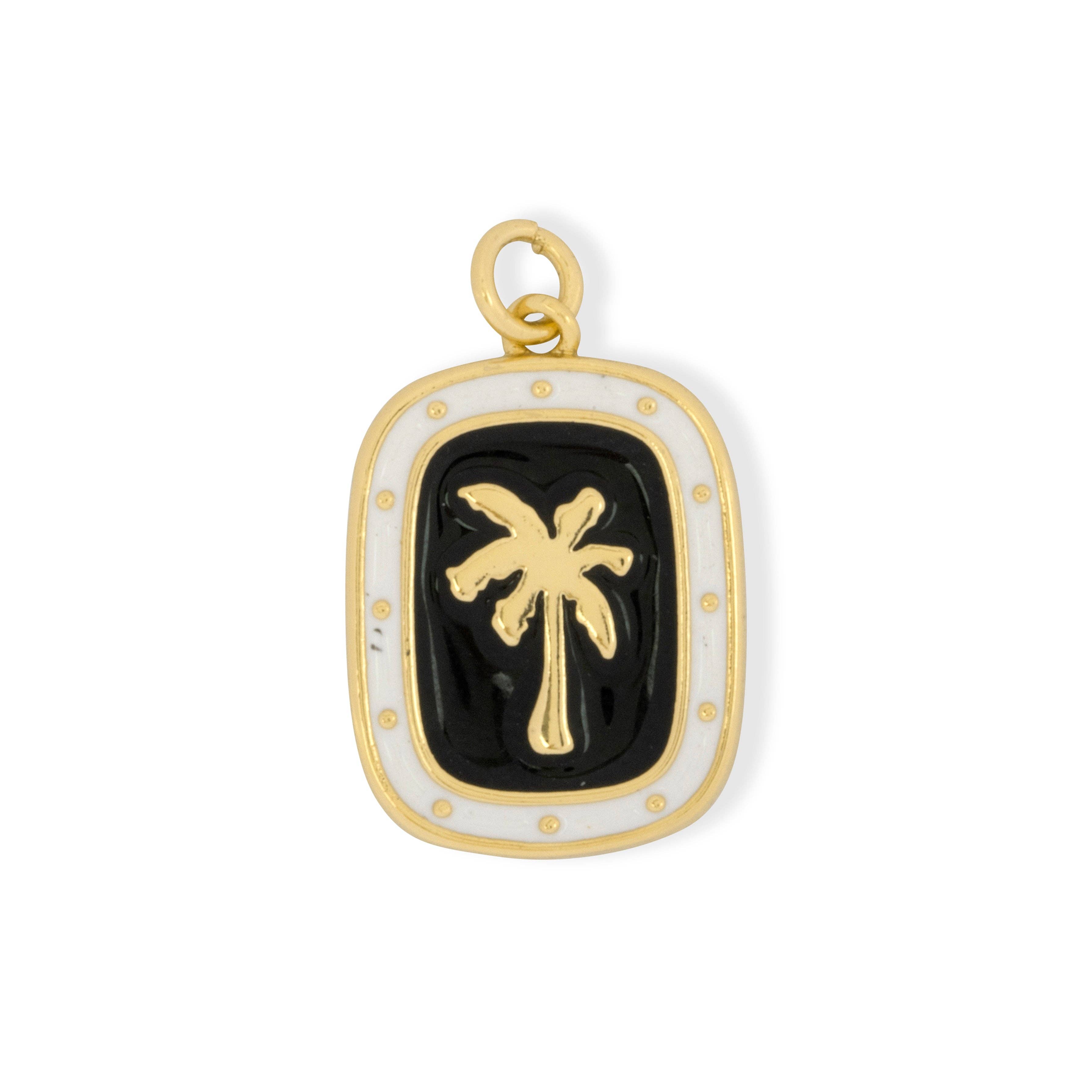 Ashiana London - Wholesale Individual Charm/Pendant - Palm Tree Medal Gold Charm - Set of 40