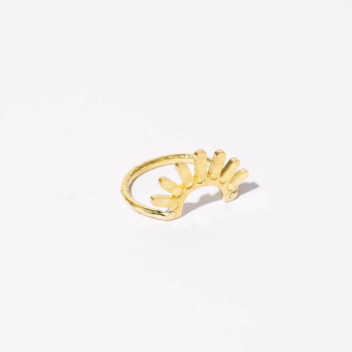 Ray Stacking Ring | Hammered Brass for wholesale by MULXIPLY