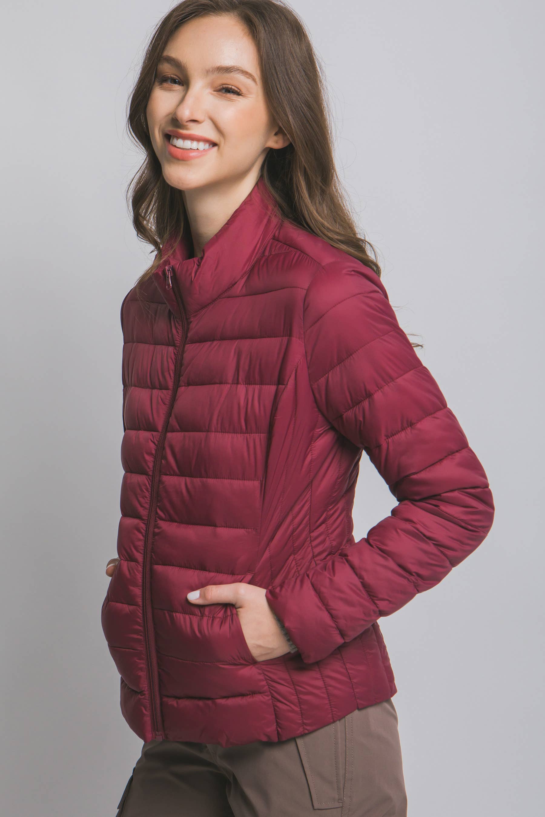 Peace Love Line - Wholesale Puffer Jacket - Women's - PL4300 - LT WEIGHT LONG SLEEVE PUFFER JACKET7