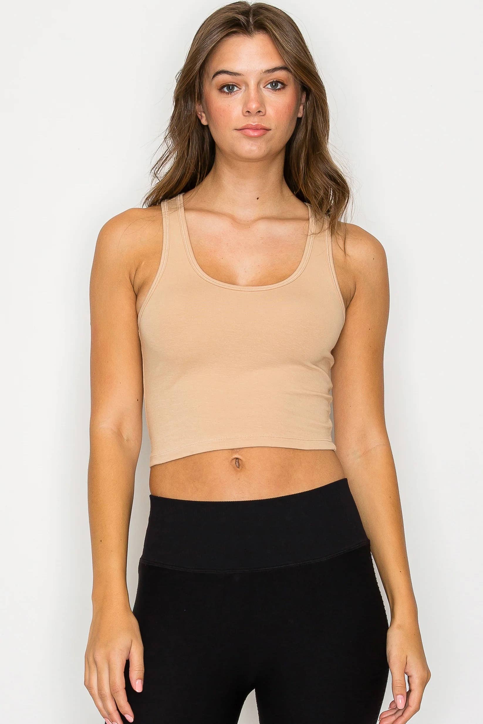 Color 5 – wholesale Tank top – Women′s – Solid color cotton lycra cropped tank top with racer back13