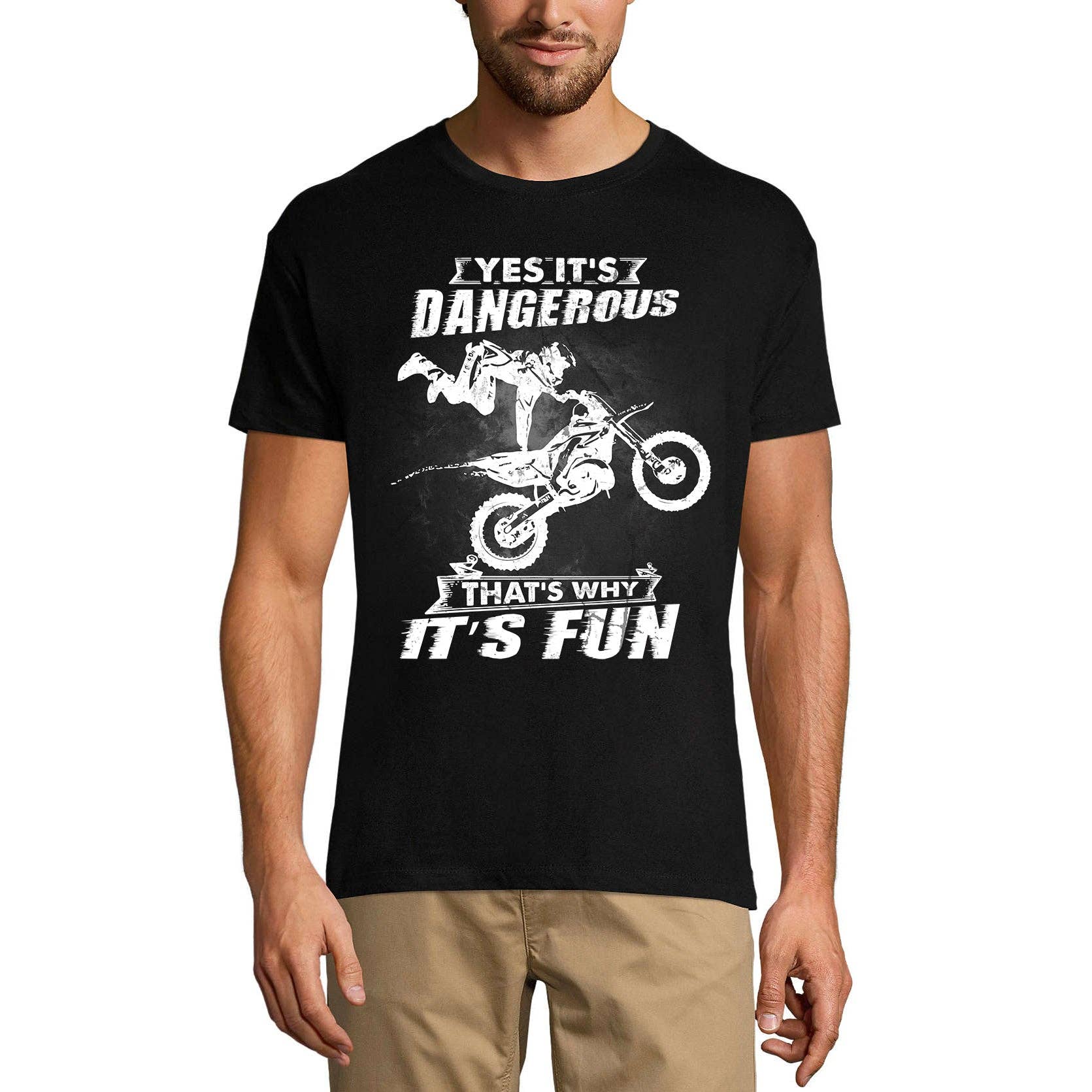 Black ULTRABASIC Men's Graphic T-Shirt Yes It's Dangerous That's Why It's Fun - Motorcycle Tee Shirt for wholesale on Faire0