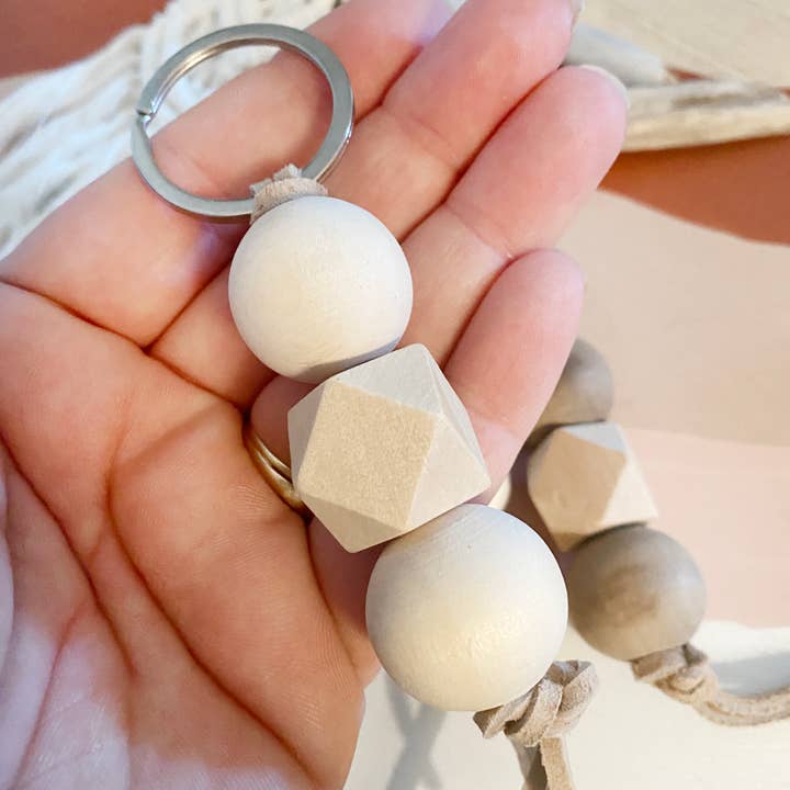 Simply Styled Art - Wholesale Keychain - Women's - Boho Wood Bead Geometric Keychain6