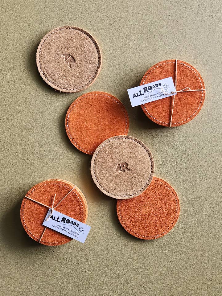 Ensemble de sous-verres en suède - Orange pour la vente par All Roads