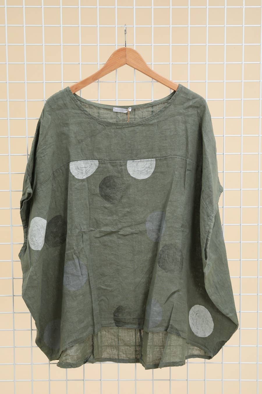 Lea & Luc - Grandes Tailles - Vendita all'ingrosso Tunica - Donna - Tunic in lino taglie comode con stampa a cerchi6