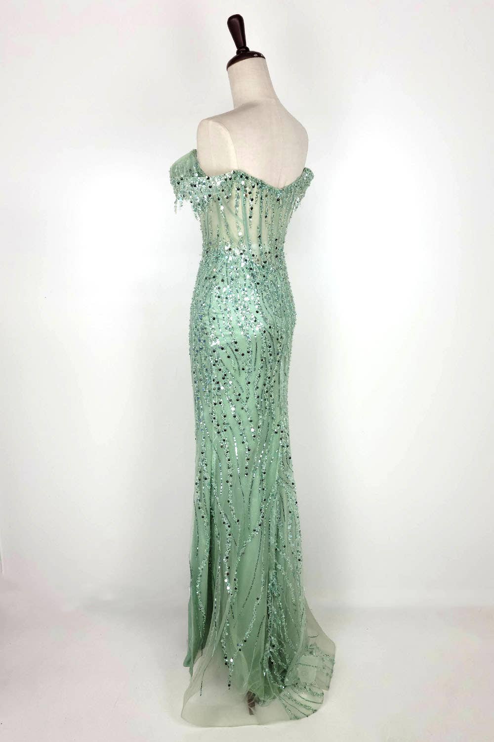 Chicas - Wholesale Gown - Women's - Off the Shoulder Sequin and Bead Long Dress C33156