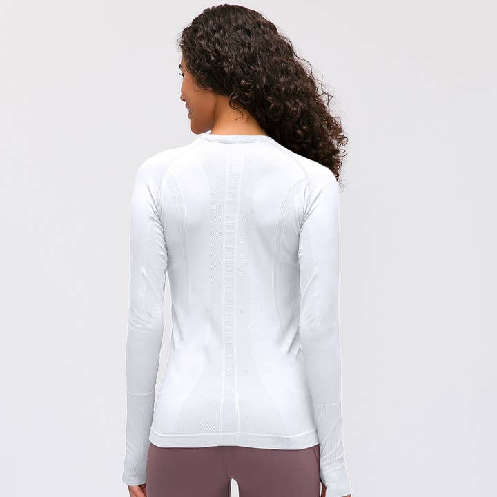 Sodalemon - Wholesale Athletic top – Women′s - Women Seamless Quickly Dry Long Sleeve Fitness Sport T-Shirt6