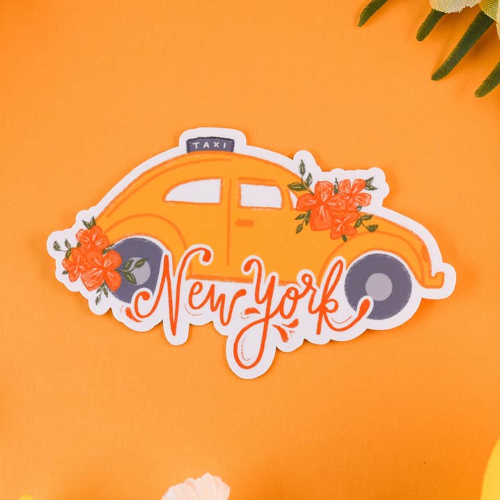 New York Taxi Sticker for wholesale by Sunglow Paper Co.