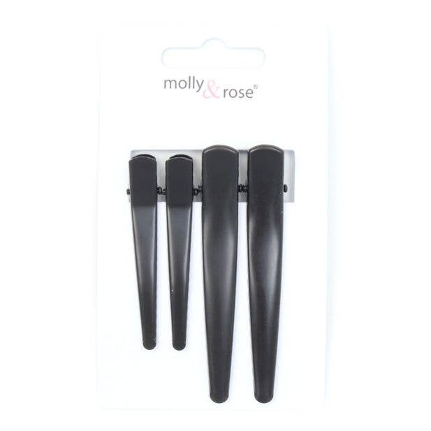 Card Of 4 Black Beak Clips - 2 Small + 2 Large for wholesale by Inca UK