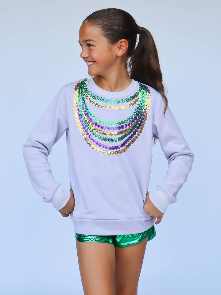 Beads Lavender Sweatshirt for wholesale by Belle Cher