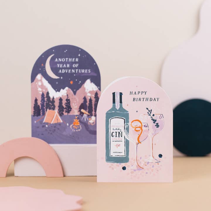 Sister Paper Co. - Wholesale Birthday Card - Happy Birthday Gin Card | Birthday Cards | Cocktail Card